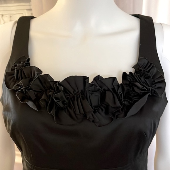 White House Black Market Sleeveless Ruffled Neckline Black Dress. P/A1749/7 - Picture 2 of 4